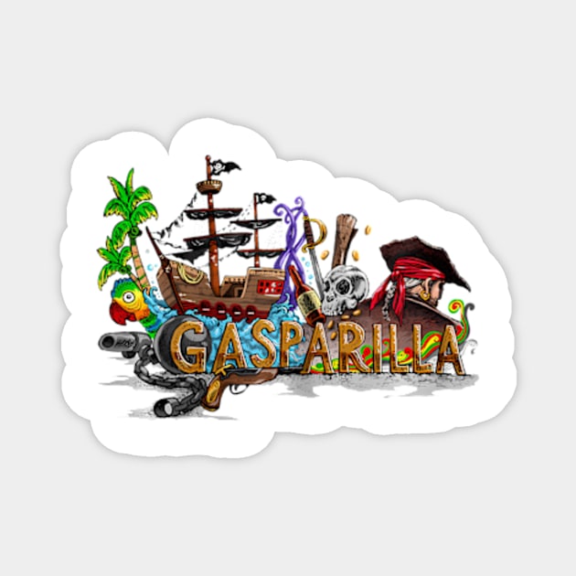 Gasparilla Pirate Ship Tampa FL Pirate Festival Magnet by Cristian Torres