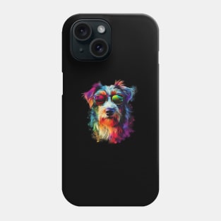 Colourful Cool Golden Doodle Dog with Sunglasses Phone Case