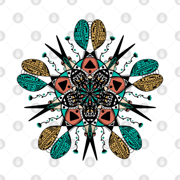 Trendy stylish multicolor print mandala. Hand drawn illustration. Posters and Art Prints by Art KateDav