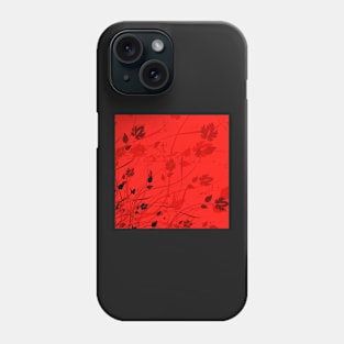 Special Floral Art Red Black Phone Case