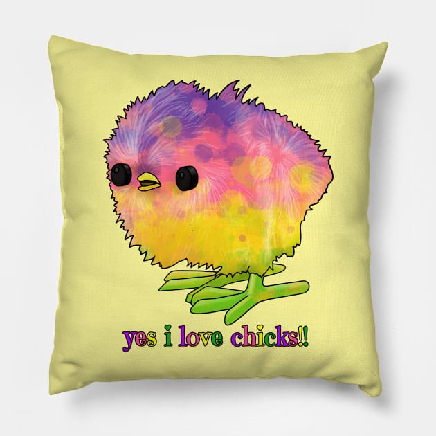 I Love Chicks! Sapphic Pillow by Art by Veya