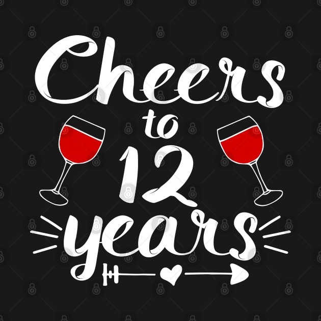 Cheers to 12 years Anniversary Gifts For Women and Men by shamyin