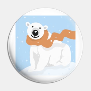 Polar Bear in the Snow Pin