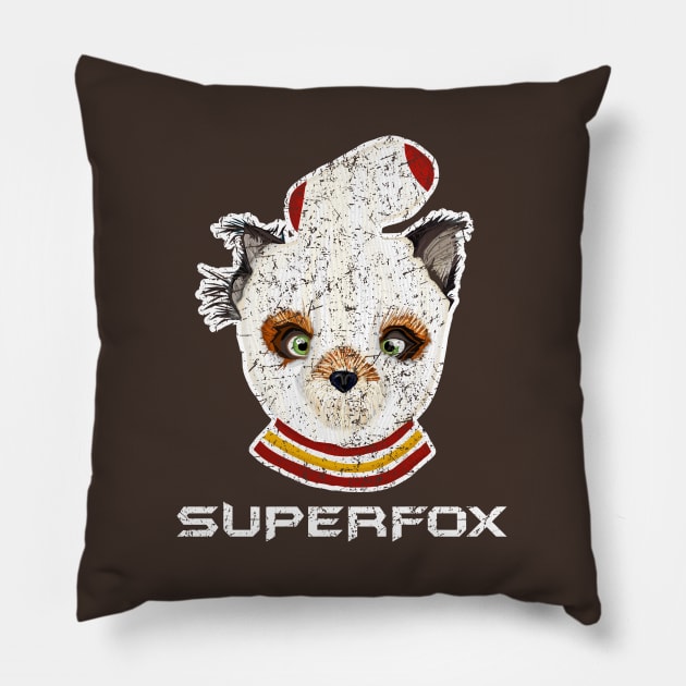 Fantastic Mr Fox - Ash - SuperFox - Distressed - Barn Shirt USA Pillow by Barn Shirt USA