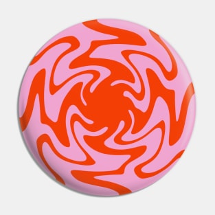 70s Retro Pink Orange Abstract 2 Pin