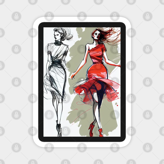 Fashion Illustrations: Elegant and On-Trend Magnet by Focused Instability