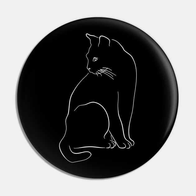 Cat Shadow Art Profile Cute Mom Love Kitten Pet Animal Paws Illustration Gift Pin by Kibo2020