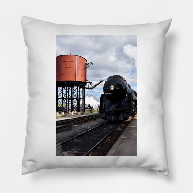 611 Norfolk and Western Steam Engine Pillow by searchlight