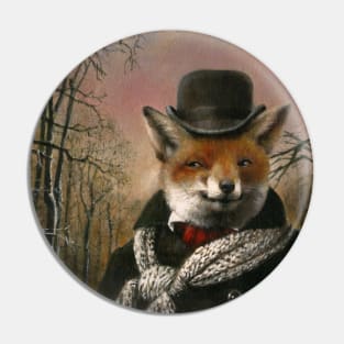 Victorian Fox In Winter Pin