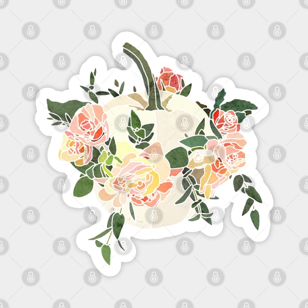 Floral Pumpkin Magnet by Roguish Design