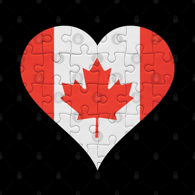 Canadian Jigsaw Puzzle Heart Design - Gift for Canadian With Canada Roots by Country Flags