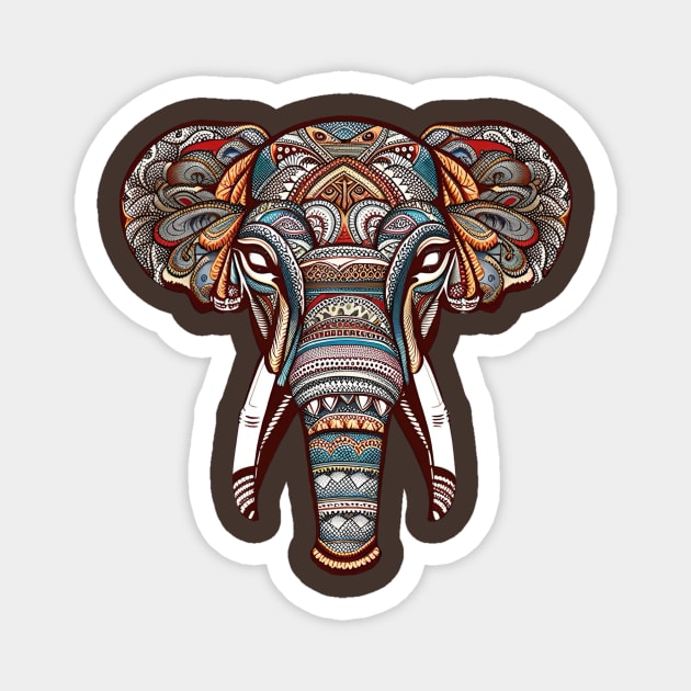 Tribal Elephant Magnet by 3ric-