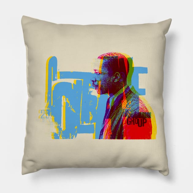 john coltrane typography graphic Pillow by HAPPY TRIP PRESS