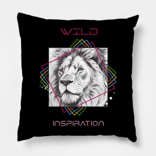 Lion Wild Nature Animal Illustration Art Drawing Pillow