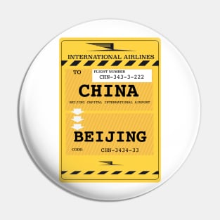 Beijing China travel ticket Pin