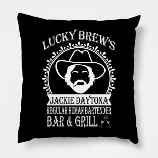 Jackie Daytona,Lucky Brew's Bar and Grill , What We Do In The Shadows Fan Pillow