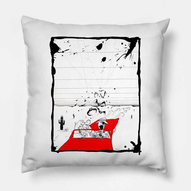 Fear and Loathing in Muppet Vegas Pillow by Philip_de_Goya