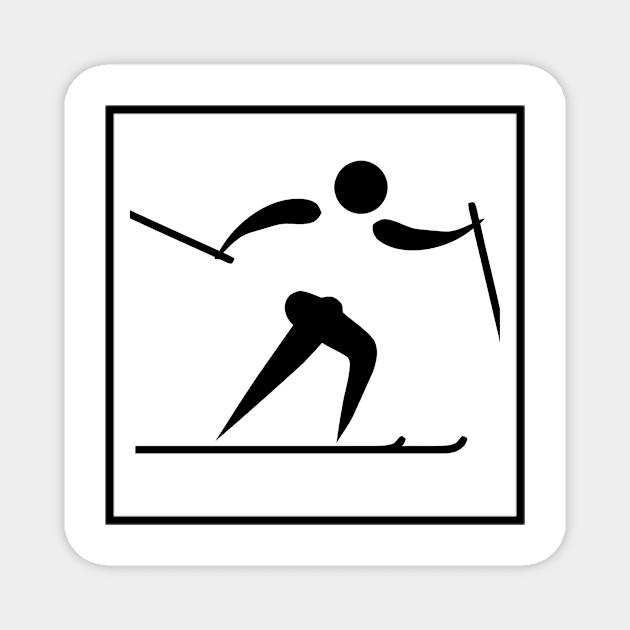 Skiing Pictogram Sports Magnet by Tshirt114