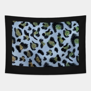 green and blue leopard print Tapestry