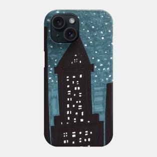 Snowy Night In New York City Phone Case