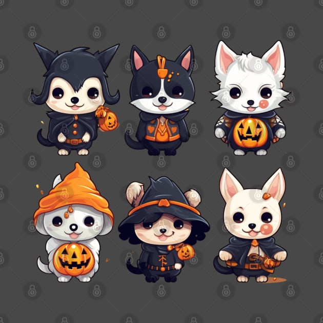 Halloween kawaii puppies by NatashaCuteShop