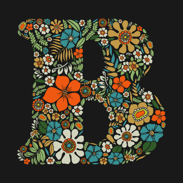 Hippie Floral Letter B by zeljkica