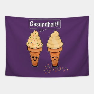 Sprinkle Sneezing Ice Cream Cone Says Gesundheit Funny Tapestry