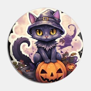 Cute Halloween Cat Pin