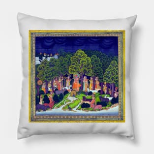 Radha & Krishna In Forest During storm 1770 Mughal India Pillow