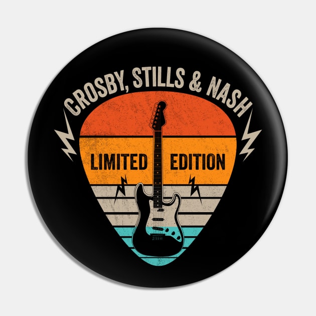 Vintage Crosby Name Guitar Pick Limited Edition Birthday Pin by Monster Mask