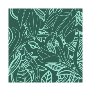 Minimal Jungle - tropical leaves T-Shirt