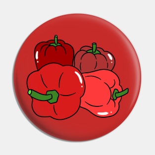 Four Red Bell Peppers Pin