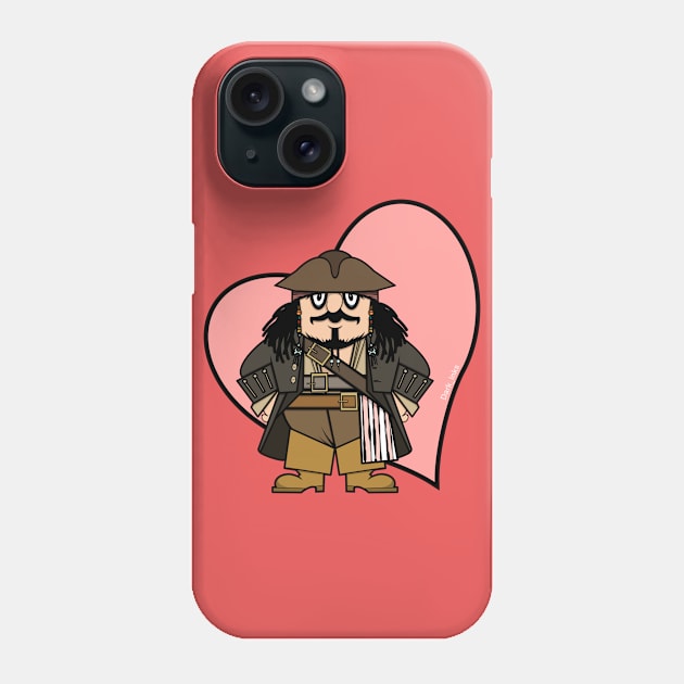 Valentine Captain Pugwash Captain Jack mashup Phone Case by Dark_Inks