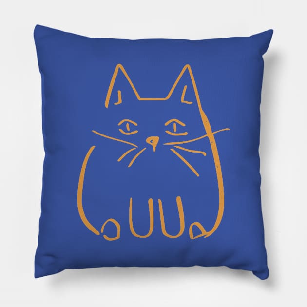 Sweet Kitten in Gold Pillow by fruitfulart