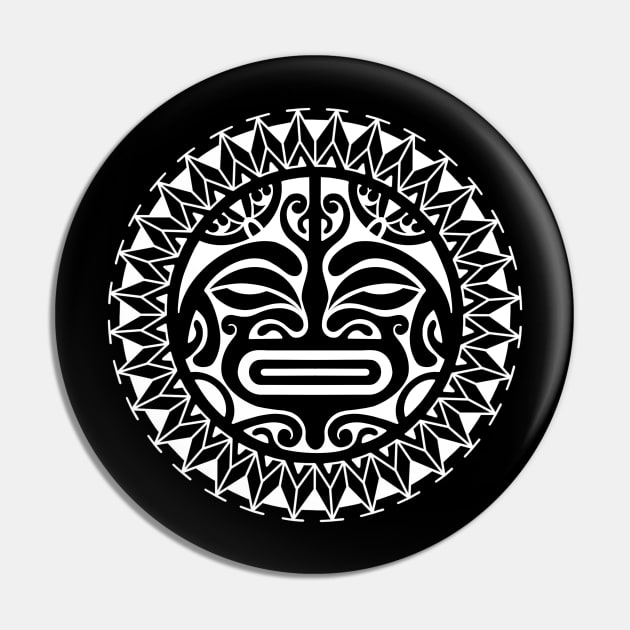 Tiki face design Polynesian Pin by Tikitattoo