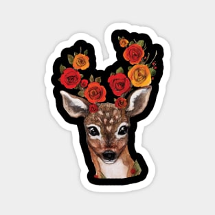 Floral Deer Magnet