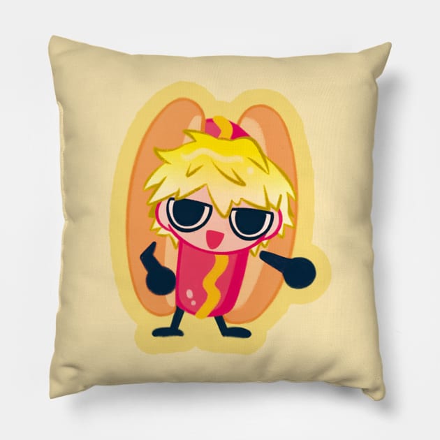 Hotdog Sonny Pillow by OkiComa