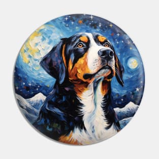 Greater Swiss Mountain Dog Starry Night Pin