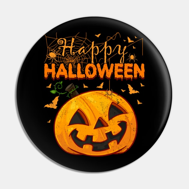 Funny Spooky Season Retro Pumpkin Happy Halloween Shirt Pin by Krysta Clothing