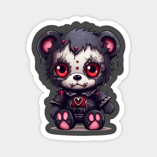 Love Me to Death: The Gothic Teddy Bear Kille Magnet by MerlinArt