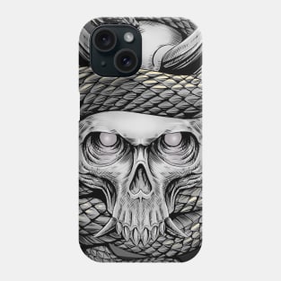 THE SKULL AND SNAKE BW Phone Case