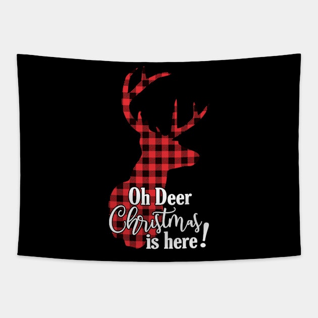 Oh Deer Christmas Is Here Tapestry by TLSDesigns