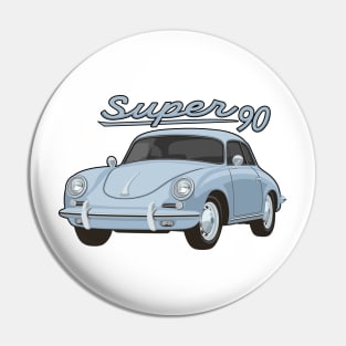 356 B Super 90 gt coupe Car classic vintage retro grey Pin