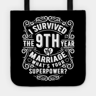 Funny Wedding Anniversary Gift 9 years Wedding Marriage Gift Tote