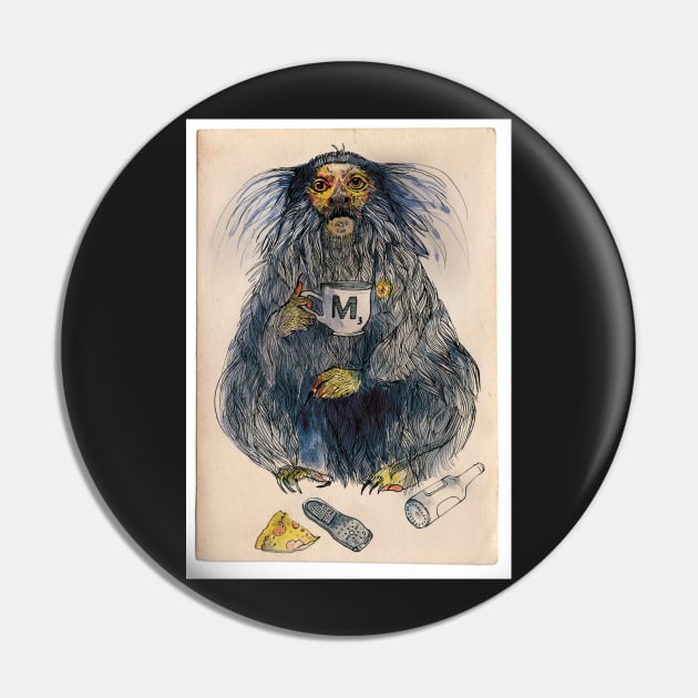 Marmoset of Mediocrity Pin by zoes