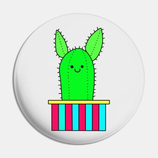 Cute Cactus Design #18: Smiling Pointy Ear Cactus Pin