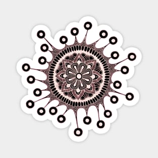 Virus Mandala (inverted orange) Magnet