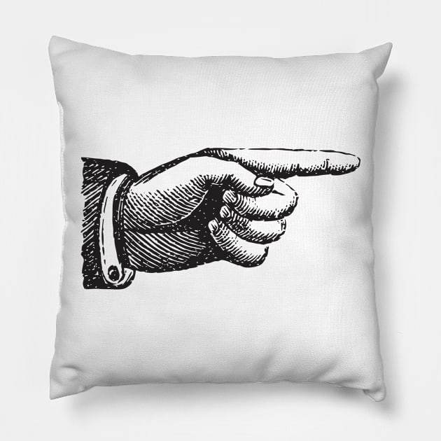 VINTAGE FINGER Pop Art Pillow by BruceALMIGHTY Baker