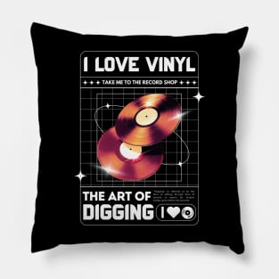 VINYL  - The Art Of Digging (White) Pillow