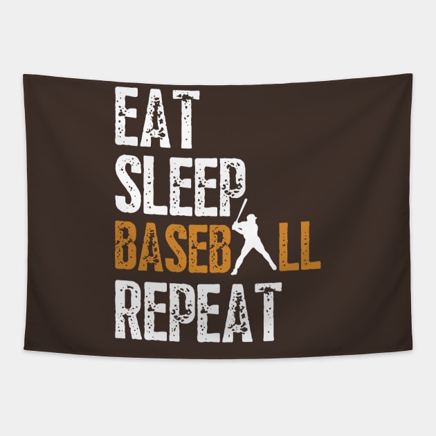 Eat Sleep Baseball Repeat, Funny Baseball Players Kids Boys Tapestry by Just Me Store